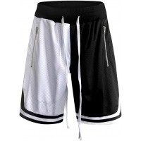 Xmiral Shorts Herren Reißverschluss Taschen Kordelzug Streifen Sports Kurze Hose Bekleidung