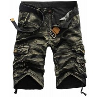 Zarupeng Herren Vintage Cargo-Shorts mit Taschen Strand Arbeits-zufällige Kurze Hosen-Kurzschluss-Hosen Bekleidung
