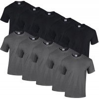 10 Gildan T Shirts Heavy Cotton M L XL XXL Diverse Farben auswählbar XXL 5Schwarz 5Dark Heather Bekleidung