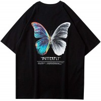 Butterfly Print Kurzarm T-Shirts Streetwear Hip Hop Casual Loose Fashion T-Shirts Herren Harajuku Summer Tops Male Bekleidung