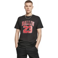 Mister Tee Unisex Herren T Ballin 23 Tee Print-Shirt zum Thema Basketball in Schwarz oder Gelb Größen XS-XXL Bekleidung