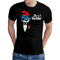 OM3® The-Smurfather T-Shirt | Herren | The Godfather Parody Don Schlumpf | S - 4XL Bekleidung