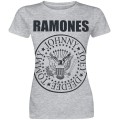 Ramones Seal Frauen T-Shirt grau meliert Band-Merch Bands Bekleidung