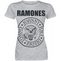 Ramones Seal Frauen T-Shirt grau meliert Band-Merch Bands Bekleidung