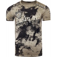 Rusty Neal Batik Herren T-Shirt Front Logo Print Herren Shirt Verwaschen Kurzarm S M L XL XXL 156 Bekleidung