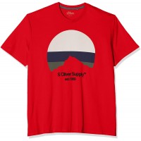 s.Oliver Big Size Herren 15.907.32.4437 T-Shirt Rot Synthetic Red 3110 Herstellergröße XX-Large Bekleidung