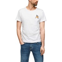 s.Oliver Herren T-Shirt mit Print-Detail White M s.Oliver Bekleidung