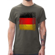 Shirtracer - Fußball-Europameisterschaft 2021 - Germany Vintage Flagge - Tshirt Herren und Männer T-Shirts Shirtracer Bekleidung