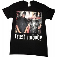 Tupac and Biggie Trust Nobody Graphic Print Street Wear Sneaker Head Men's T Shirt Bekleidung