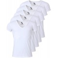 Young & Rich Herren Uni T-Shirt mit extra tiefem V-Ausschnitt Slimfit Stretch Dehnbare Passform einfarbiges Basic Shirt - 5er Pack Bekleidung