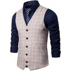 AOYOG Herrenweste für formelle Business-Anzug 5 Knöpfe normale Passform für Anzug oder Smoking Bekleidung