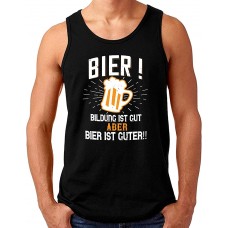 OM3® lustiges Bier Tank Top Shirt | Herren | Bildung ist gut Aber Bier ist guter #2 | S - 4XL Bekleidung