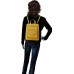 AMBRA Moda echt Leder 2 in 1 Damenrucksack DayPack Schultertasche Umhängetasche Henkeltasche GL020 Goldgelb Schuhe & Handtaschen