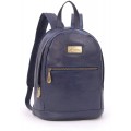 Catwalk Collection Handbags - Leder - Rucksäcke Schulrucksack Rucksackhandtasche - für Tablet iPad - FERN - Blau Schuhe & Handtaschen