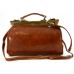 Dream Leather Bags Made in Italy toskanische echte Ledertaschen Echtes Leder Doktortasche 2 Schnallen Farbe Cognac - Italienische Lederwaren - Aktentasche Schuhe & Handtaschen
