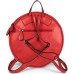 styleBREAKER Damen Rucksack Handtasche Rund mit Oberfläche im Prisma Look mit Reißverschluss Tasche 02012325 FarbeRot Schuhe & Handtaschen