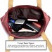 BAGZY Canvas Damen Handtasche Multi-Beutel Tasche Schultertasche Umhängetasche Henkeltasche Geschenk für Damen Mädchen Arbeit Schule Shopper Rot Schuhe & Handtaschen
