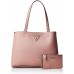 Guess Aretha Damen Schultertasche Pink Rosewood 14 5x26 5x38 cm W x H L Schuhe & Handtaschen