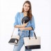 Hobo-Handtaschenset für Damen Schultertasche Tragetasche Handtasche 3-teilig. Beige-1 Medium Schuhe & Handtaschen