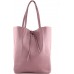 modamoda de - T163 - Ital. Shopper Large mit Innentasche aus Leder FarbeAltrosa Schuhe & Handtaschen