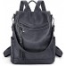UTO Rücksack Damen Daypack PU Leder mit Quaste diebstahl Schultertasche Grau Schuhe & Handtaschen
