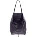 CHARIS MODA Shopper Henkeltasche Schultertasche Leder mit großer Reißverschluß Innentasche Schwarz Schuhe & Handtaschen