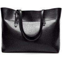 Coolives Damen Shopper Taschen Tote Handtaschen Horizontal Schultertasche Schwarz EINWEG Schuhe & Handtaschen