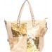 Emily & Noah Shopper ZXF Schultertasche mit Umhängeriemen mit Pailletten-Besatz für Damen 43x34x14cm gold Schuhe & Handtaschen