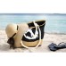 flintronic Große Strandtasche mit Reißverschluss und Innentasche Wasserdicht Strandtasche Einkaufstasche Shopper für Damen Schultertasche Einkaufstasche - Schwarz Schuhe & Handtaschen