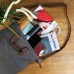 LECONI Shopper Leder + Canvas Vintage-Look Umhängetasche für Damen Henkeltasche große Beuteltasche DIN A4 Damentasche Handtasche 39x45x10cm LE0037-C Grau Braun Schuhe & Handtaschen