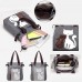MINGZE Damen Handbag Reisetasche Canvas Handtaschen Schultertasche Shopper Taschen Umhängetasche Niedliche Katzen Tasche Handtasche Brown Schuhe & Handtaschen