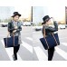 YALUXE Shopper Tasche Damen Oxford Echtleder Nylon Umhängetasche mit großer Kapazität Blau2 Schuhe & Handtaschen