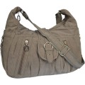 Leichte Sportlische Damen Schultertasche Umhängetasche Handtasche Stofftasche Bag Crossover 1449 Grau Schuhe & Handtaschen