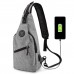 YESO Herren Schultertasche Outdoor Sporttasche mit USB-Ladeanschluss Brusttasche Hellgrau USB-Ladeanschluss Schuhe & Handtaschen