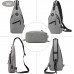 YESO Herren Schultertasche Outdoor Sporttasche mit USB-Ladeanschluss Brusttasche Hellgrau USB-Ladeanschluss Schuhe & Handtaschen